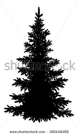 Balsam Fir Silhouette Christmas Tree Silhouette Christmas Tree Art