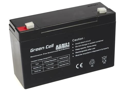 Green Cell AGM Batteri 6V 12Ah