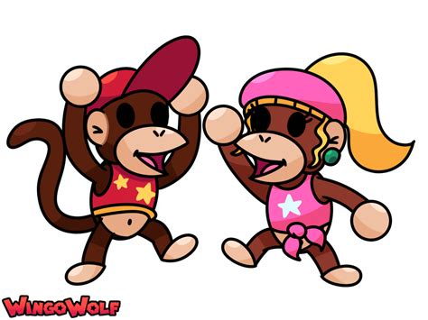 Diddy Kong And Dixie Kong By Wingowolf On Deviantart