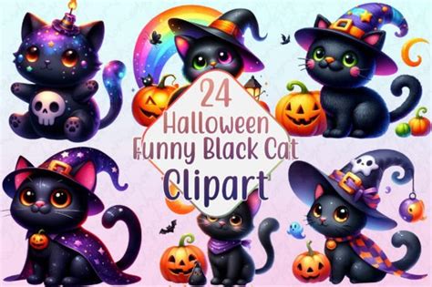 Halloween Funny Black Cat Clipart Graphic By Designhome Creative Fabrica