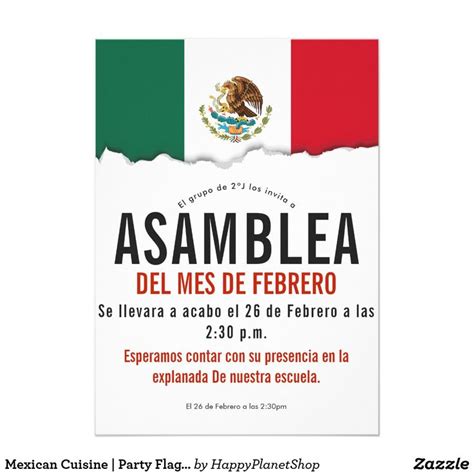 Invitación El blanco mexicano de la bandera del fiesta de la Zazzle