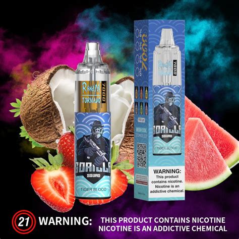 TORNADO Disposable 7000 puff - TIGER BLOOD - ( RECHARGEABLE ) - Beta Vape
