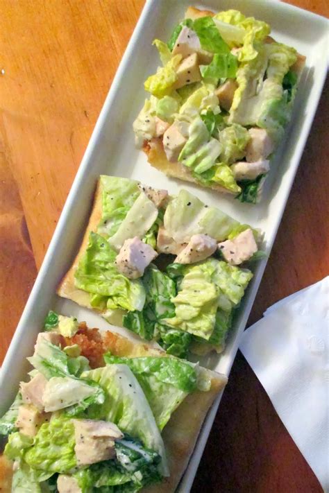 Baking Domesticity And All Things Mini Chicken Caesar Salad Flatbread