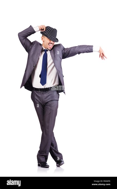 Dancing Businessman Isolated On White Stock Photo Alamy