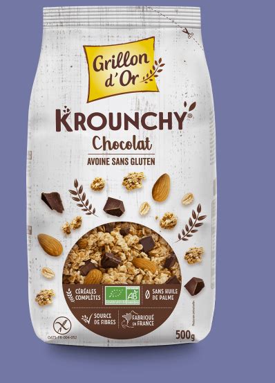 Krounchy Chocolat Avoine Sans Gluten 500g Destination BIO