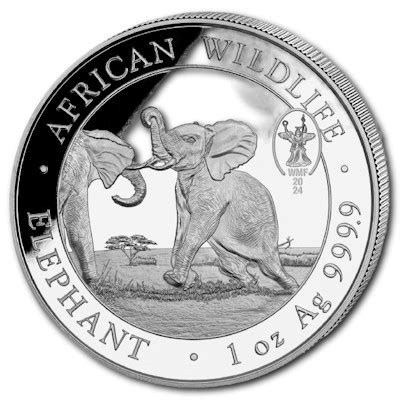 Somalia African Wildlife Elefant 2024 WMF Berlin 1 Oz Silber