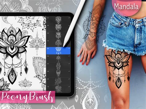 Mandalas Tattoo Stamps New Procreate Brushes Mandalas And Etsy Uk