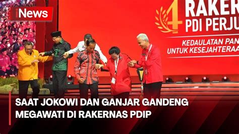 Momen Mesra Jokowi Megawati Dan Ganjar Di Rakernas IV PDIP YouTube