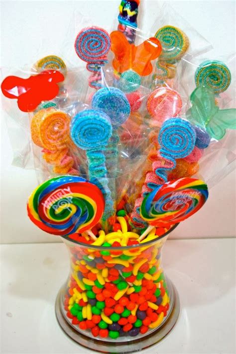 Candy Centerpieces Custom Lollipop Topiaries Decor Rainbow Candy Land Wonka Party Sweet Shoppe