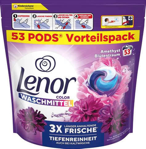 Lenor Colorwaschmittel Pods Amethyst Blütentraum 53 Wl dauerhaft