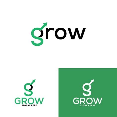 Modern Grow Logo Design Template Abstract Arrow Shapes Logo Design In