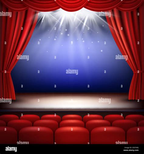 Theater Stage Festive Background Audience Movie Opera Light With Red