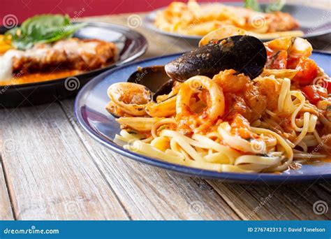 Linguine Pescatore, Pasta Mussels Plate Stock Image - Image of home ...