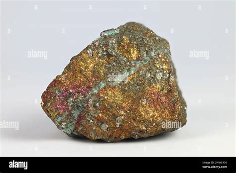 Colorful copper ore. This is copper sulphide called Chalcopyrite Stock ...