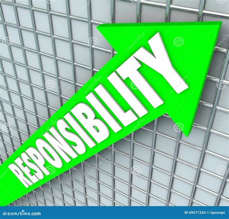 Responsibility Word Green Arrow Rising Accepting Obligation Acco Stock