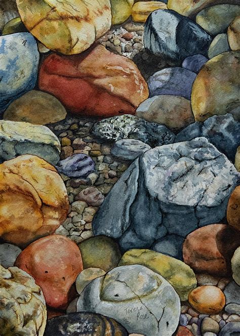 River Rocks Painting By Teresa Rose