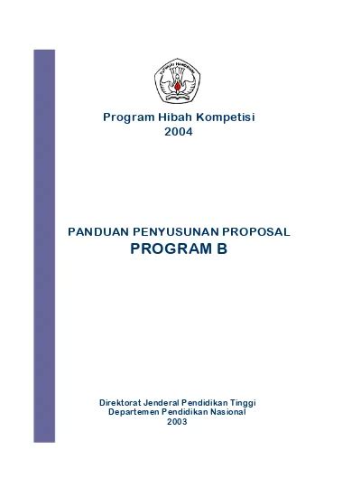 Program Hibah Kompetisi Panduan Penyusunan Proposal Program B