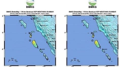 Gempa Magnitudo Guncang Mentawai Sumbar Getaran Terasa Sampai Di