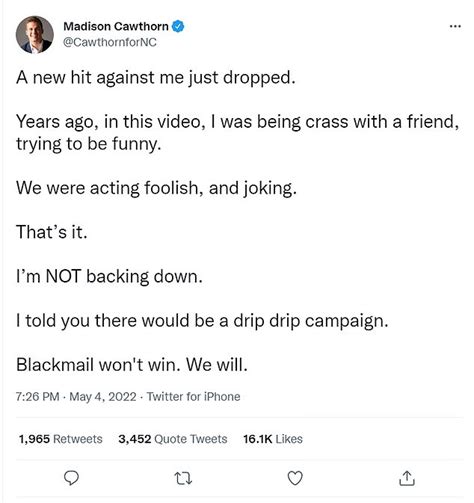 GOP Congressman Madison Cawthorn Responds To Nude Thrusting Video