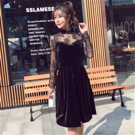 Doreenbow New Fashion Women Spring Lace Dress Female Long Sleeve High