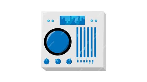 Premium Vector Old Retro Isometry Vintage White Audio Music Equipment Vinyl Dj Board With