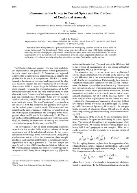 Pdf Renormalization Group In Curved Space And The Problem Of