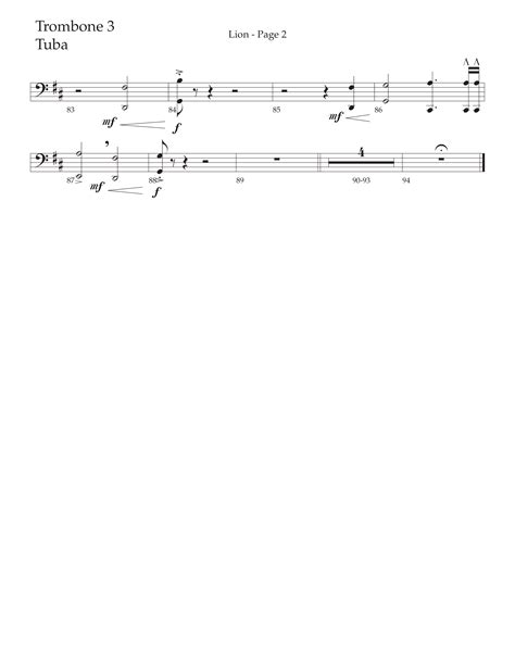 LION Choral Anthem SATB Trombone Tuba Sheet Music PDF Daywind