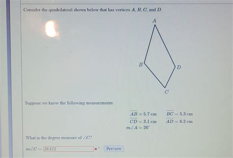 Solved Consider The Quadrilateral Shown Below That Has Chegg