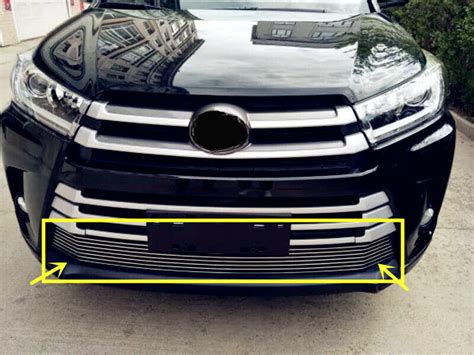 Stainless Front Bumper Lower Grille Cover Trim For Toyota Highlander