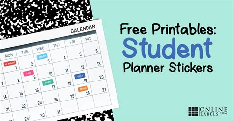 Free Colorful Student Planner Stickers