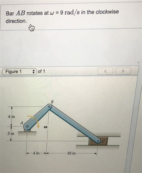 Solved Bar AB Rotates At W 9 Rad S In The Clockwise Chegg