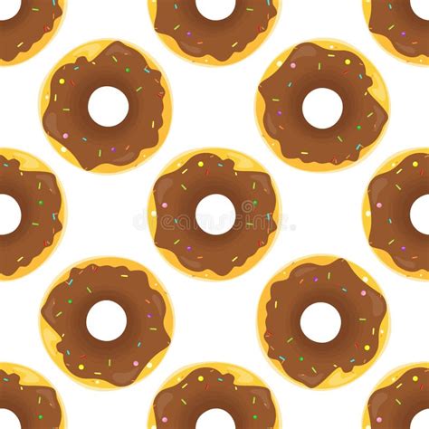 Donut Seamless Background Texture Pattern Stock Vector Illustration