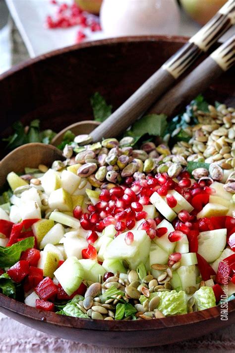 Pomegranate Pistachio Pear Salad With Creamy Pomegranate Yogurt Dressing Pear Salad Recipes