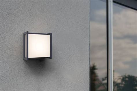 Qubo Square LED Wall Light Dark Grey IP54 Lutec 5195401118