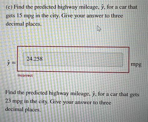 Solved We expect a car's highway gas mileage to be related | Chegg.com