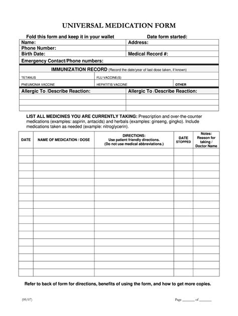 Printable Medication Forms Printable Forms Free Online