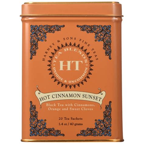 Harney Sons Hot Cinnamon Sunset Tea 20 Sachets 1 4 Oz Premium Cinnamon Blend Discover