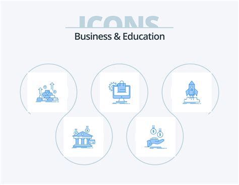 Business And Education Blue Icon Pack 5 Icon Design. ecommerce. shopping. payment. growth. cash ...