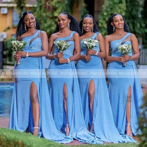 Strapless Light Blue Bridesmaid Dresses