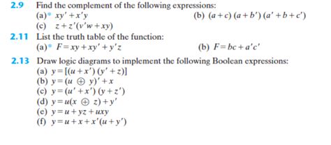 Solved Find The Complement Of The Following Expressions Chegg