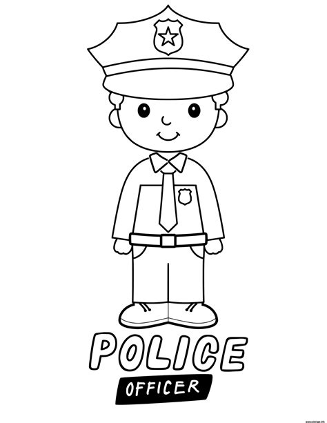 Coloriage Officier De Police Jeune Policier Dessin Police à imprimer