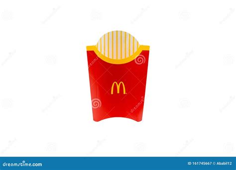 McDonald`s French Fries Box on White Background Editorial Photography ...