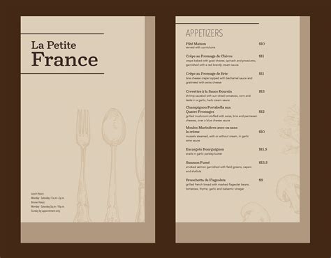 Makenna Johnson La Petite France Menu