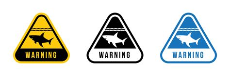 Shark warning sign 42114076 Vector Art at Vecteezy