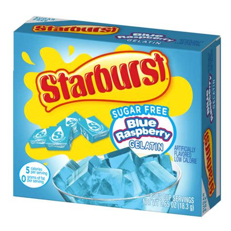 Starburst Gelatin Sugar Free Blue Raspberry 12x0.65oz - Pacific Candy Wholesale