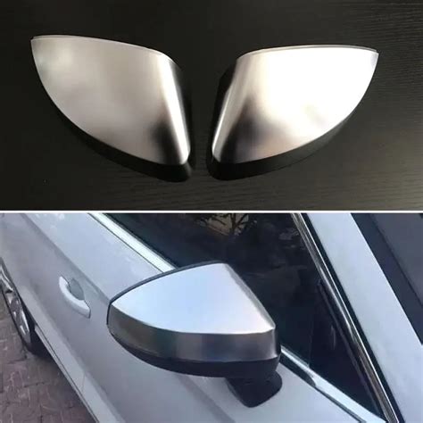 2pcs Silver Abs Chrome Side View Mirrors Replacement Caps Cover For Audi A3 2014 2016 Side View