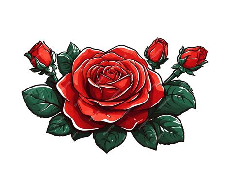 Premium Vector Red Rose Sticker Vector Illustration Editable File Or Eps