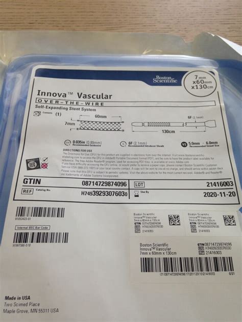 New BOSTON SCIENTIFIC 3929307603 Innova Vascular OTW Self Expanding