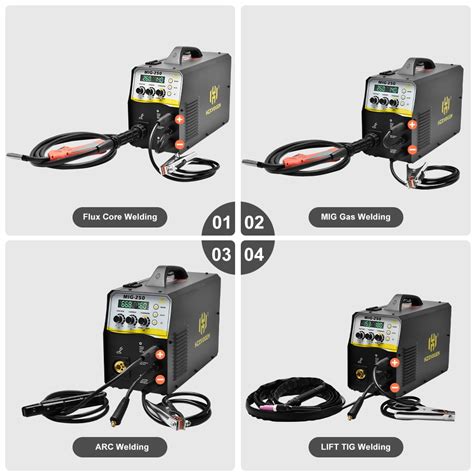 HZXVOGEN MIG250 Welding Machine 4 IN 1 MIG ARC TIG Gas Gasless 2T 4T