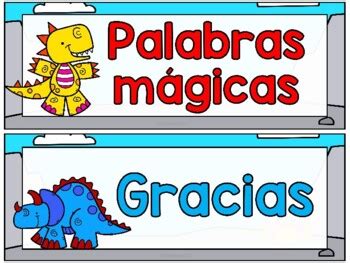 Spanish Dinosaur Themed Kind Words Palabras Mágicas Dinosaurios